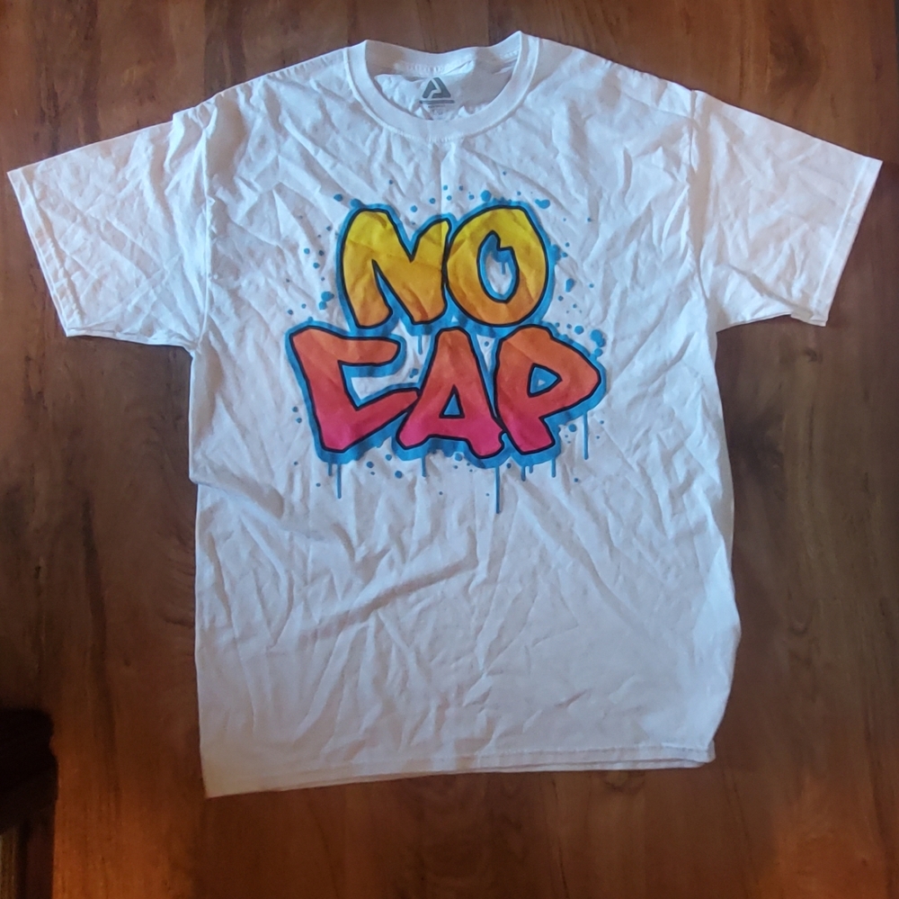 "No Cap" White T-Shirt